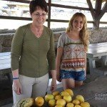 Diane and daughter Katherine, rom Hasting Ranch in Pasadena, brought tomatoes, zuccini and lemons to the swap park