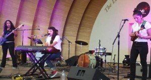 Irene Diaz and her band at the Levitt Pavilion - July 11, 2014.