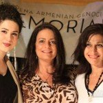 Armenian Genocide Memorial Designer Catherine Memard addresses the crowd the crowd at Levitt Pavilion in Padasena’s Memorial Park. The unveiling of the memorial will take place in April 2015. (Photo by