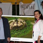 Photo of the future Armenian Memorial. Pictured (L to R)  Danny L. Donabedian, Shoghis Yeprevhian, Alex Keledjian, (Photo by ©Arlene Karno).
