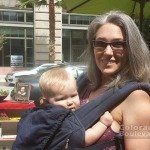 Emili and her mom Alexandra @ Shakespeare in the Parklets - Colorado Boulevard, 2014