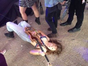 LG, from Thelma and the Sleeze band, on her back