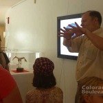 Robert J. Lang in front of one of his Origami Pieces @ the Curios Art of Origami exhibition -2014