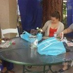 (RtL) Ashley and Carly from Pasadena with Alberta from Altadena playing Bingo @