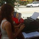 Typing-in-the-middle-of-Colorado-Boulevard