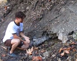 Tim Martinez in front an all-year-round water spring @ Cottonwood Canyon