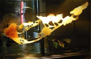 Jade birdsat a small museum in Jinhua, China (Photo - Rick Wilson).