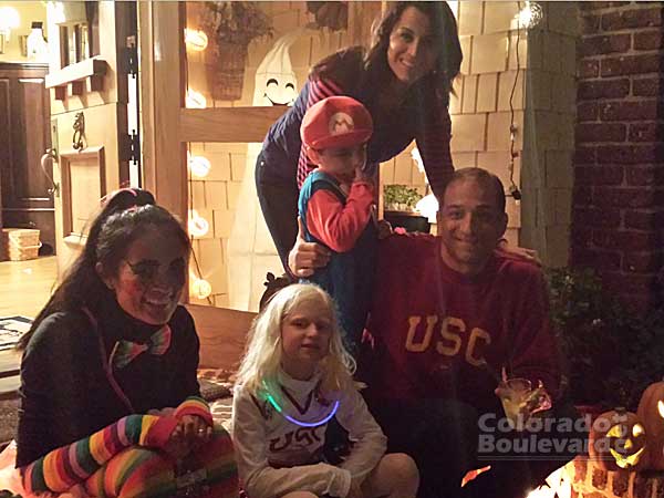 (L to R) Lisa, Corynn, little Anthony, Sahar (standing) and John at the Bigelow's home.