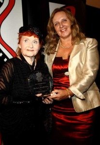 Maja Trochimczyk at the opening of the Polish Film Festival with Polish actress Barbara Krafftowna.