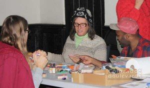 Craft Table - Making holiday cards (Photo - Maelane Chan).