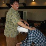 Free massage sessions were offered at the Holiday Party (Photo - Maelane Chan).