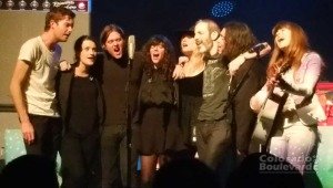 Jenny singing with friends on Acid Tongue (Photo - Stephanie Serna).