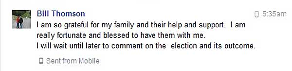 Bill Thomson - Election morning.