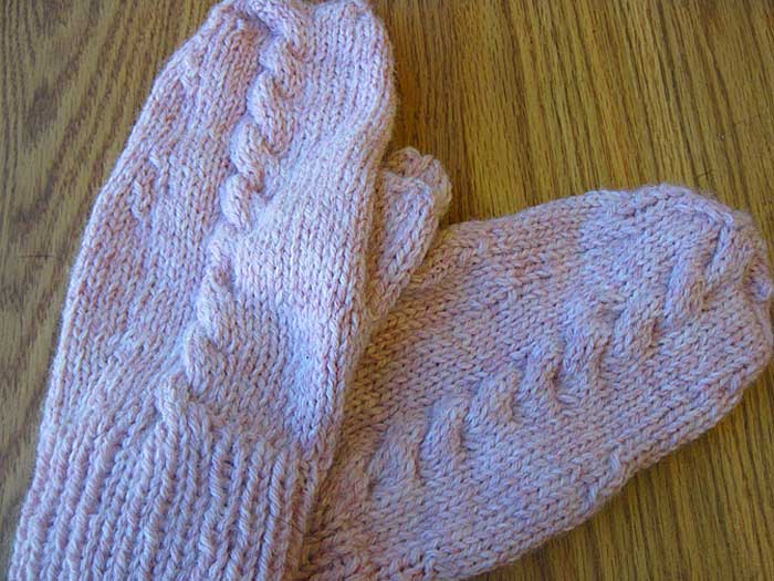 Cabled Mittens (Photo - Robin Southworth).