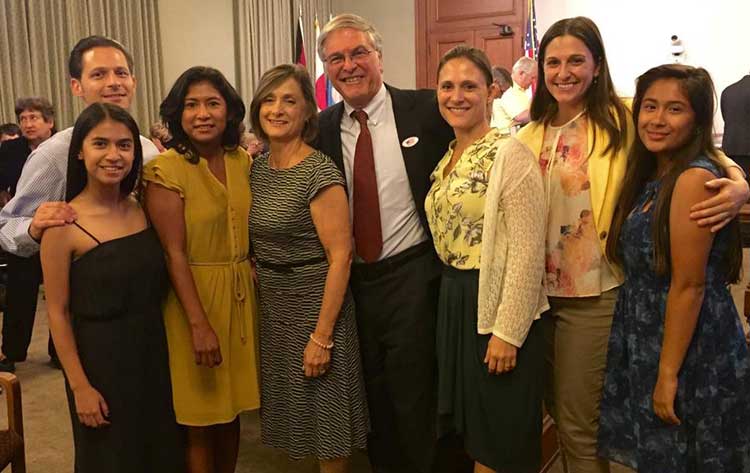 Mayor-Elect Terry Tornek with his wife and some members of his family on election night. (Photo - Facebook).