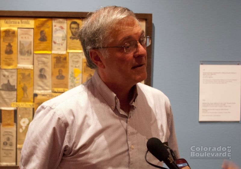 Mayor Terry Tornek at the "Road to Tomorrow" exhibit at the Pasadena Museum of History (Photo Emmanuel Krauletz).