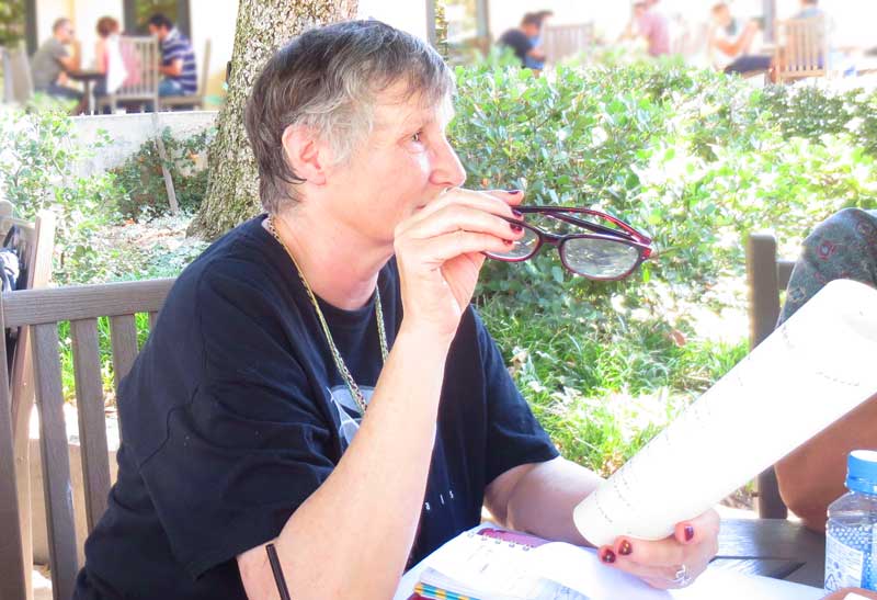 kris moon at the Caltech Poetry reading.