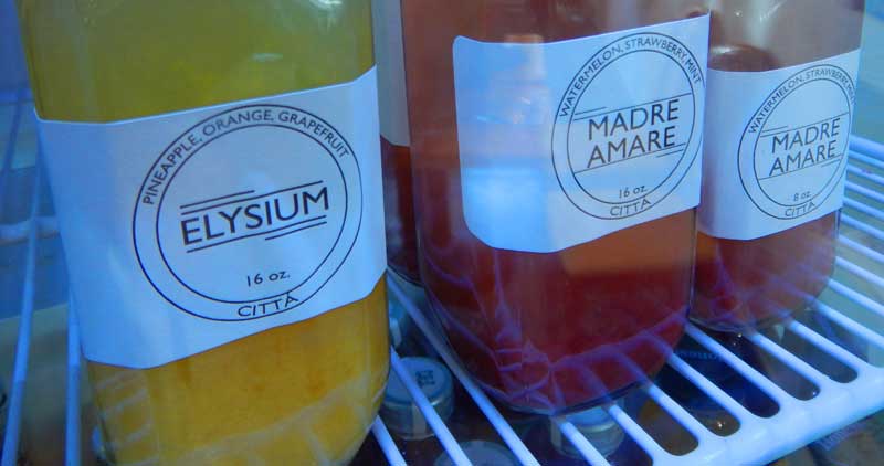 Cold Pressed Juice at Citta Caffee (Photo - Jean Sudbury).