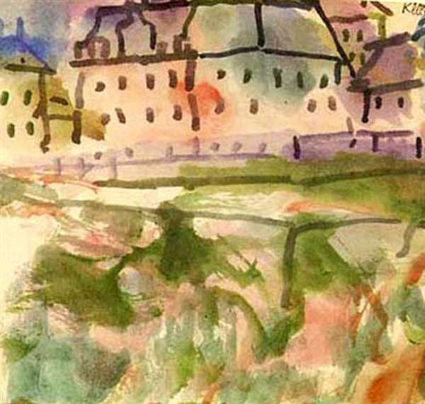 Houses Near the Gravel Pit, 1913, by Paul Klee