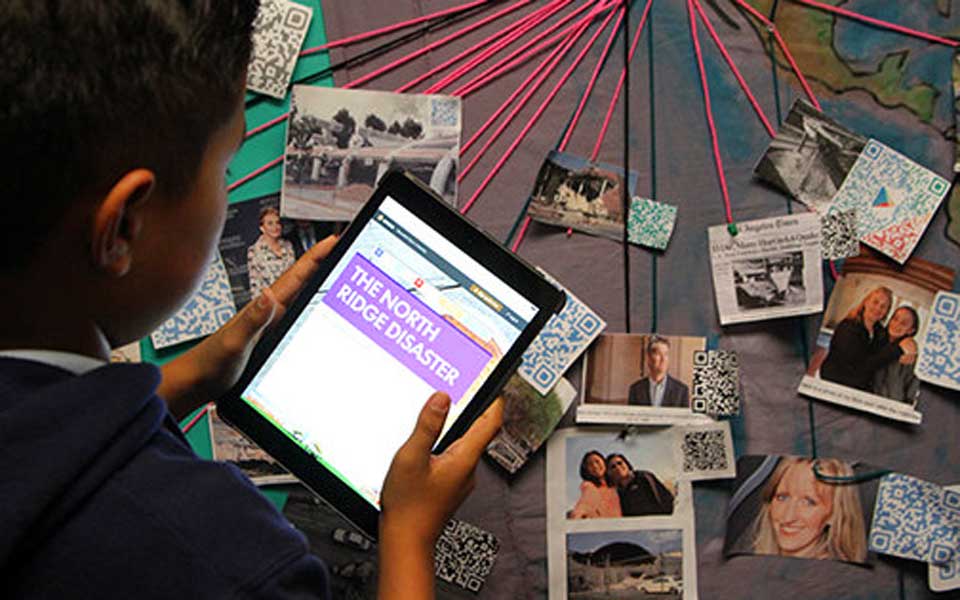 "Every Earthquake Has a Story" interactive project at MJS (Photo - mayfieldjs.org).