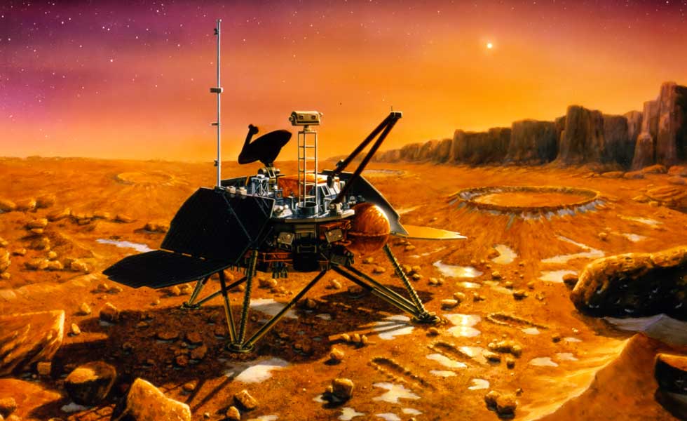 Artist's depiction of the Mars Polar Lander on Mars (Photo - wikimedia.org).