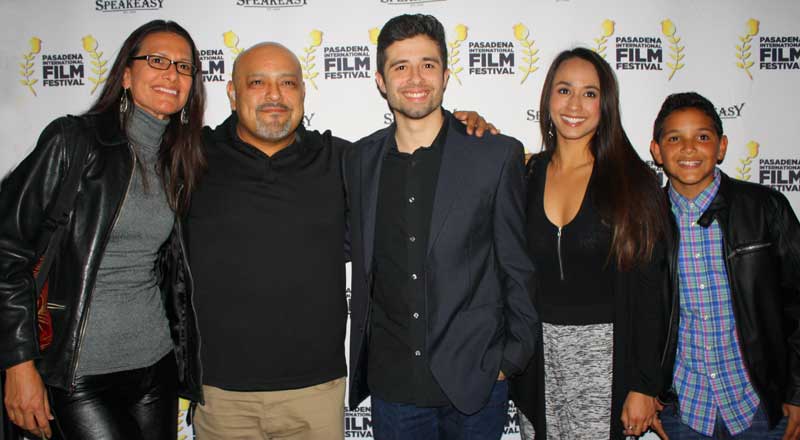 The cast of 400 Miles (L-R) Aurora Rowland-Martinez, Rolando Molina, Eddy Martin, Danielle Rosario, and Peter Cortes (Photo Maelane Chan ©ColoradoBlvd.net).