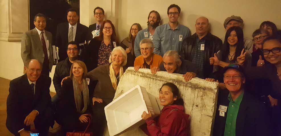 Councilmembers Gene Masuda and Victor Gordo (far left) with a group of citizens after the meeting(Photo -©ColoradoBlvd.net).