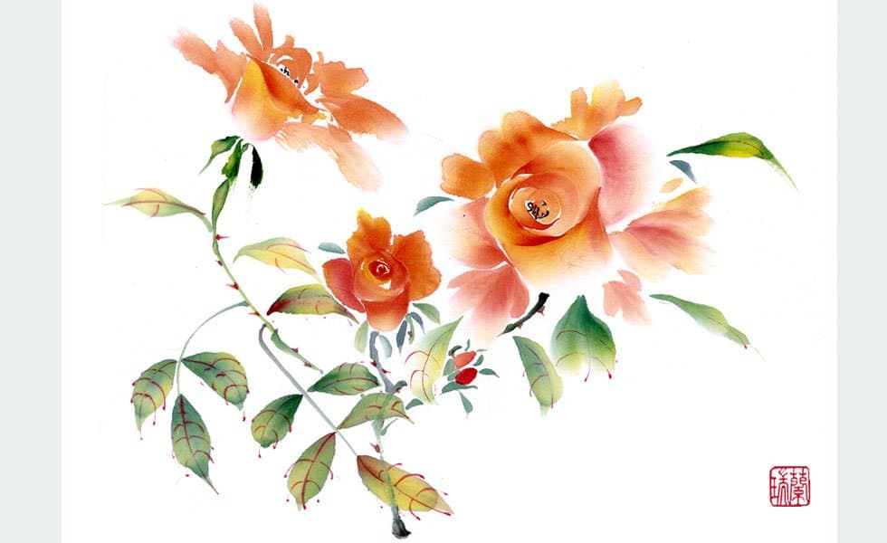 Roses Painting by By Nan Rae.