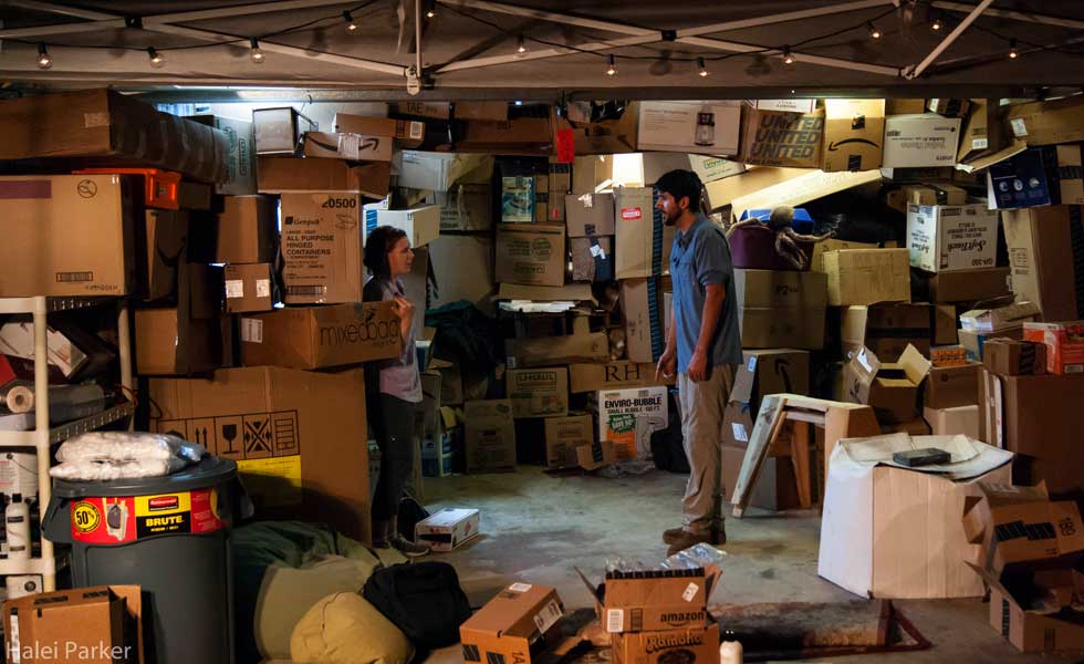 "In Case of Emergency" play performed in the garage of a private residence in Pasadena (Photo - Halei Parker).